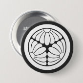 [Familiewapens] Een cirkel in 3 chrysanthemum bloe Ronde Button 7,6 Cm (Voorkant /achterkant)