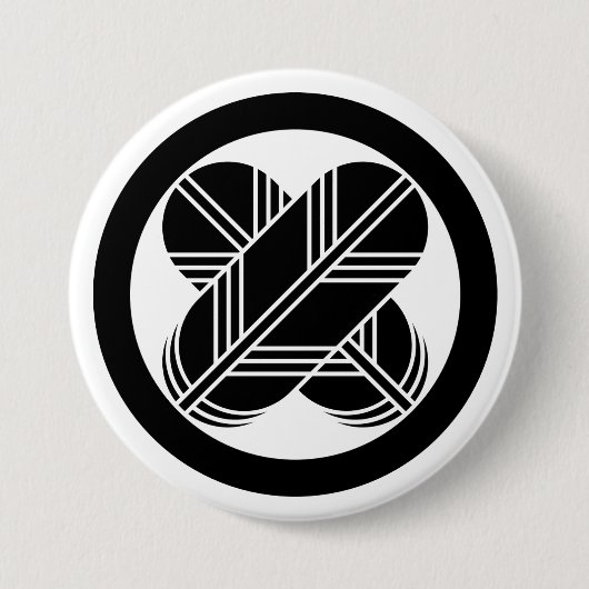 [Familiewapens] Gekruiste havikveren met cirkel Ronde Button 7,6 Cm (Voorkant)