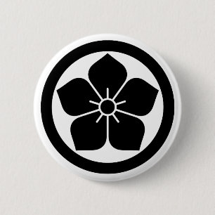 [Familiewapens] Kikyo bloem binnen een cirkel Ronde Button 5,7 Cm