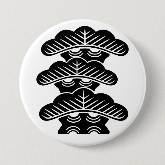 [Familiewapens] Links uitgelijnde 3-traps dennenbo Ronde Button 7,6 Cm (Voorkant)