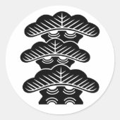 [Familiewapens] Links uitgelijnde 3-traps dennenbo Ronde Sticker (Voorkant)