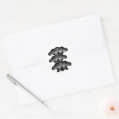 [Familiewapens] Links uitgelijnde 3-traps dennenbo Ronde Sticker (Envelop)