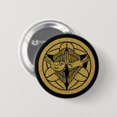 [Familiewapens] mussen en ronde bamboebladeren Button 5,7 Cm (Voorkant /achterkant)