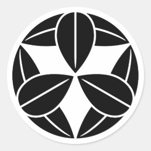 [Familiewapens] Negen bamboebladeren Ronde Sticker