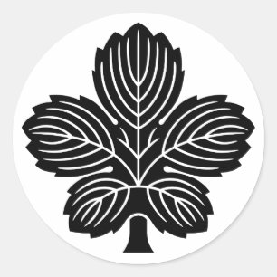 [Familiewapens] Oni Kaji blad  Ronde Sticker