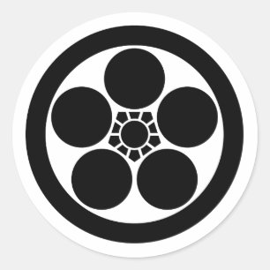 [Familiewapens] Pruimenbloesem (Umebachi) met cirk Ronde Sticker