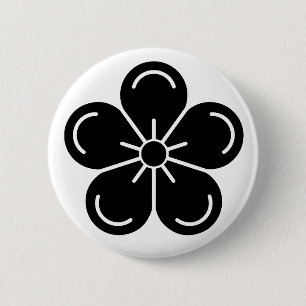 [Familiewapens] Versierde pruimenbloesem Ronde Button 5,7 Cm