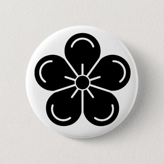 [Familiewapens] Versierde pruimenbloesem Ronde Button 5,7 Cm (Voorkant)