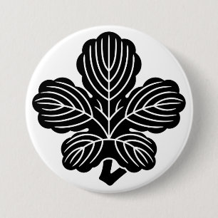 [Familiewapens] Vervormd Kaji-blad Ronde Button 7,6 Cm