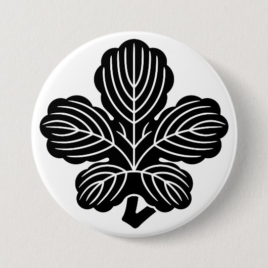 [Familiewapens] Vervormd Kaji-blad Ronde Button 7,6 Cm (Voorkant)