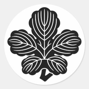 [Familiewapens] Vervormd Kaji-blad Ronde Sticker