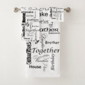 Familiewoord collage bad handdoek (Insitu)