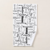 Familiewoord collage bad handdoek (Handdoek)