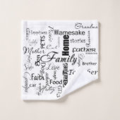 Familiewoord collage bad handdoek (Wasdoekje)