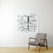 Familiewoord collage wandkleed (In situ)