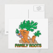 familiewortels schattige wortel familie cartoon briefkaart (Voorkant / Achterkant)