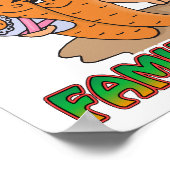 familiewortels schattige wortel familie cartoon poster (Hoek)