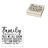 Familieworteltypografie Rubberstempel (Gestempeld)