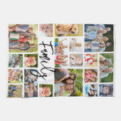 Family 19 Photo Collage Modern Script Theedoek (Horizontaal)