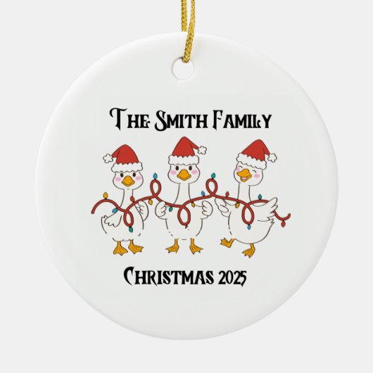 Family 2025 Christmas ornament with Ducks (Voorkant)