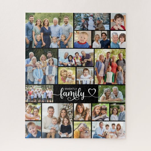 Family 21 Photo Script Hartnaam Legpuzzel (Verticaal)