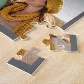 Family 6 Photo Collage Monogrammed Initials Legpuzzel (Zijkant)