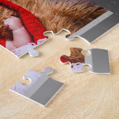 Family 8 Photo Collage Silver Gezegde Trendy Scrip Legpuzzel (Zijkant)