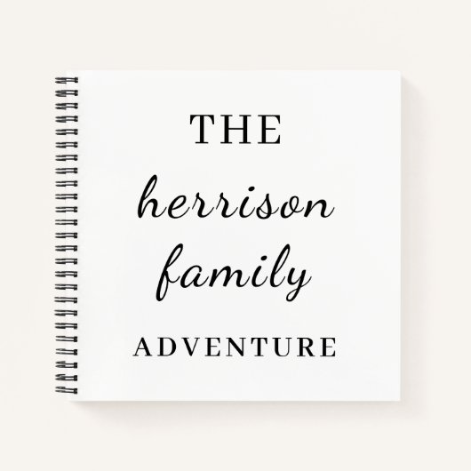 Family Adventures Modern Minimal Design Notitieboek (Voorkant)