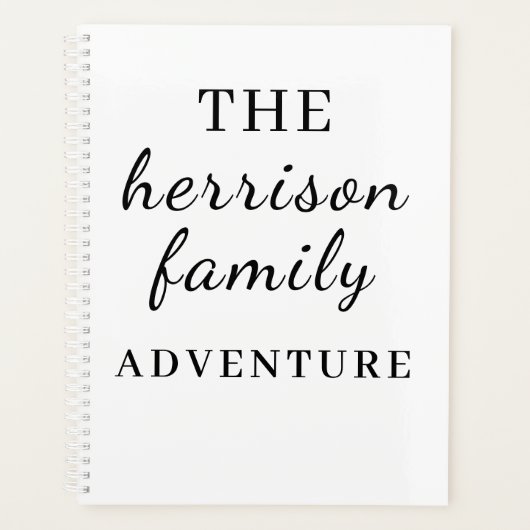 Family Adventures Modern Minimal Design Planner (Voorkant)