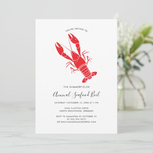 Family Annual Summer Seafood Boil Party Kaart (Staand voorkant)