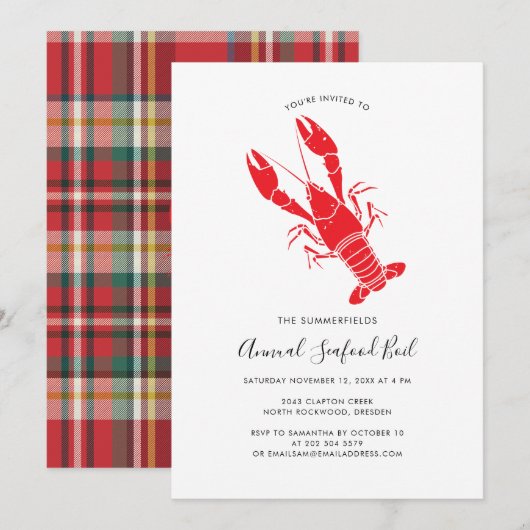 Family Annual Summer Seafood Boil Party Kaart (Voorkant / Achterkant)