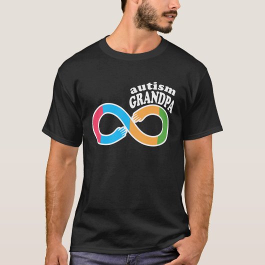 Family Autism Awareness Grandpa Rainbow Infinity S T-shirt (Voorkant)