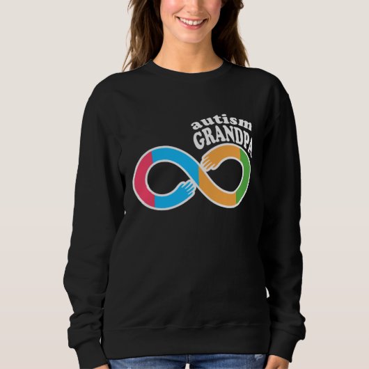 Family Autism Awareness Grandpa Rainbow Infinity S Trui (Voorkant)