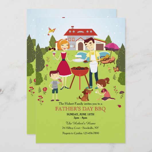 Family BBQ Uitnodiging (Voorkant / Achterkant)