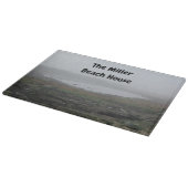 Family Beach House Foggy Morning Beach Dunes Fog Snijplank (Hoek)