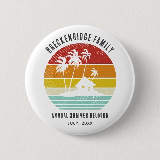 Family Beach House jaarlijkse zomerreünie matching Ronde Button 5,7 Cm (Voorkant)
