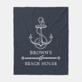Family Beach House Nautical Anchor Fleece Deken (Voorkant)