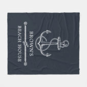 Family Beach House Nautical Anchor Fleece Deken (Voorkant (Horizontaal))