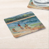 Family Beach onderzetter van Hawaï (Schuin)