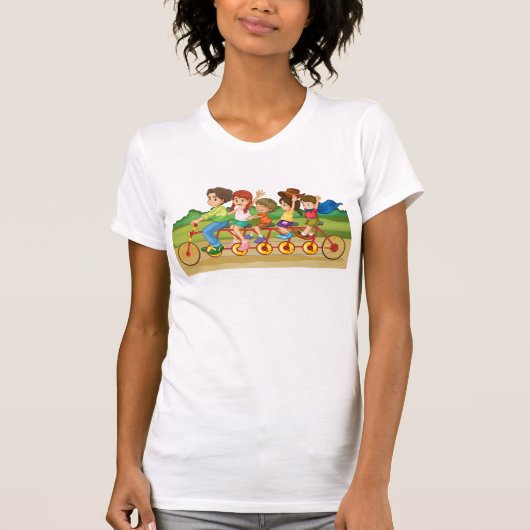 Family Bike Ride Womens T-Shirt (Voorkant)