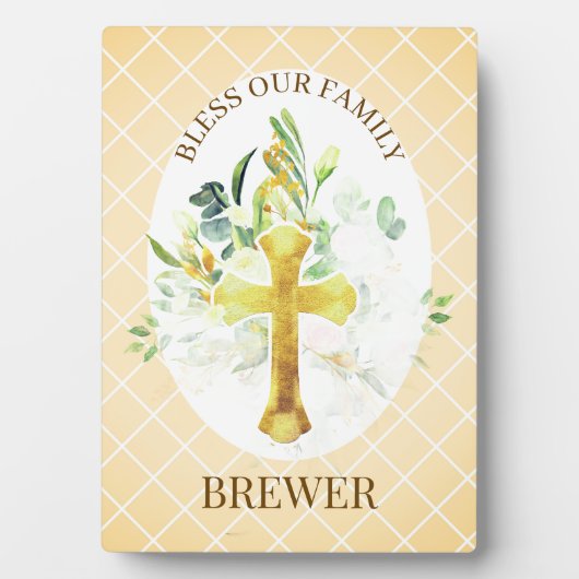 Family Blessing Christian Gift Plaque Fotoplaat (voorkant)