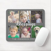 Family Blessings 6 Photo Collage Grijs Muismat (Met muis)