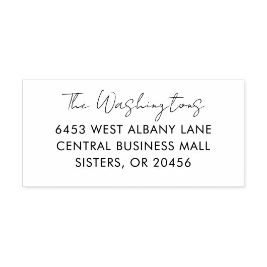 Family Business Script Kantoor Retouradres Zelfinktende Stempel (Design)