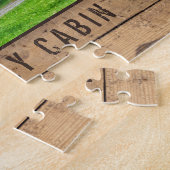 Family Cabin Foto Rustic Wood Forest Trees Legpuzzel (Zijkant)