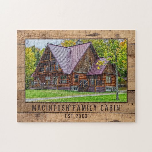 Family Cabin Foto Rustic Wood Forest Trees Legpuzzel (Horizontaal)