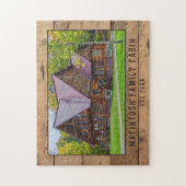 Family Cabin Foto Rustic Wood Forest Trees Legpuzzel (Verticaal)