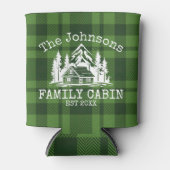 Family Cabin Groen geruite Thema Naam Gepersonalis Blikjeskoeler (Voorkant)