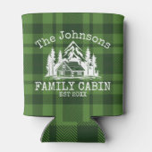 Family Cabin Groen geruite Thema Naam Gepersonalis Blikjeskoeler (Achterkant)