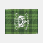 Family Cabin Groen geruite Thema Naam Gepersonalis Fleece Deken (Voorkant (Horizontaal))