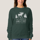Family Cabin Rustic Moose Pine Trees Silhouette Trui (Voorkant)